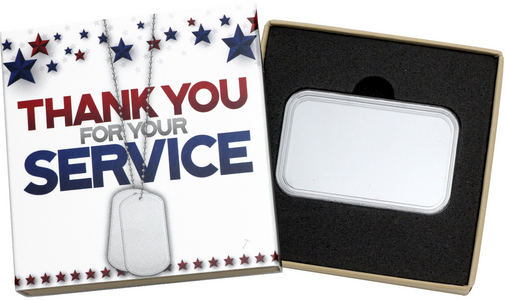 SilverTowne Natural Kraft Paper Gift Box with Thank You for Your Military Service Box Sleeve
